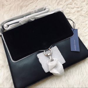 Rebecca Minkoff Black Suede and Leather Satchel